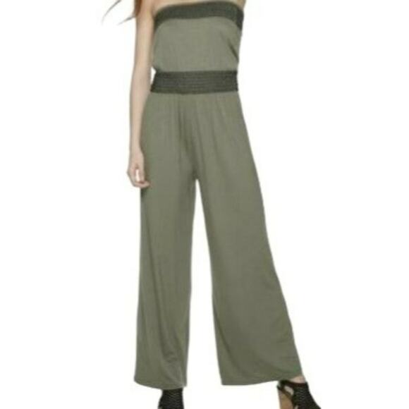 Mudd Olive Green Surplice Culotte Jumpsuit 2X - Picture 1 of 6